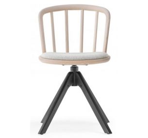 NYM 2841 - Pedrali turning wooden chair, with cushion, different finishings