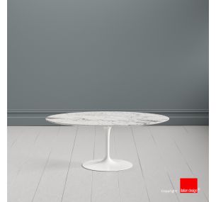 Tulip SA83 Coffee Table - Eero Saarinen - Coffee Table H41, OVAL TOP IN STATUARIETTO CARRARA MARBLE