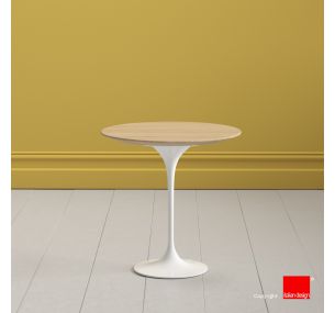 Tavolino Tulip SA400 - Eero Saarinen - Coffee Table H52, PIANO ROTONDO IN MASSELLO DI ROVERE NATURALE