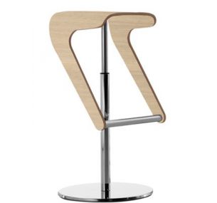 WOODY 495 - Swivel and adjustable metal Pedrali stool H_64_78, wooden seat, various finishes.