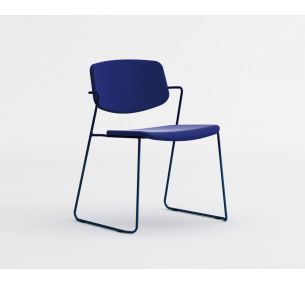 SERPENTINE 1C00 - Fabric chair with lacquered metal base
