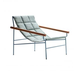 DRESS CODE GLAM_2583 - Chaise basse Scab en acier peint, assise en tissu, différents coloris, également pour l'extérieur.