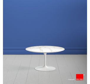 Table basse Tulip SA102 - H41 Eero Saarinen - PLATEAU ROND EN CERAMIQUE DEKTON COSENTINO ENTZO - AUSSI POUR L'EXTERIEUR