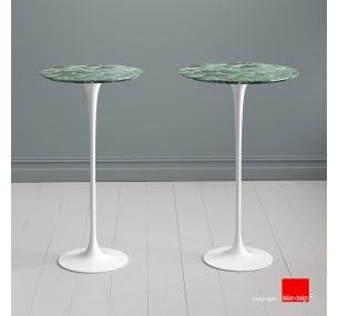 Tulip Table SA158 - H cm 110 - Eero Saarinen - ROUND TOP IN VERDE ALPI MARBLE