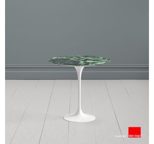 Tavolino Tulip SA128 - Eero Saarinen - Coffee Tables H52, PIANO ROTONDO E OVALE IN MARMO VERDE ALPI
