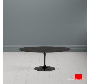 Tavolino Tulip SA84 - Eero Saarinen - Coffee Tables H41, PIANO OVALE IN NERO MARQUINIA