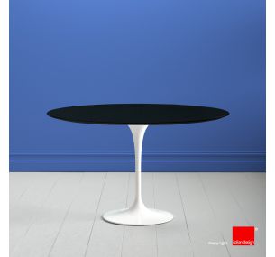  Tulip Tisch SA611 - H73 Eero Saarinen - Ovale Keramikplatte DEKTON COSENTINO BLACK SIRIUS - AUCH FÜR DEN AUSSENBEREICH