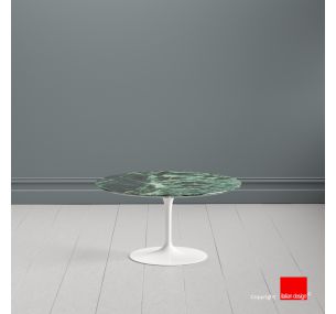 Table basse Tulip SA68 - Eero Saarinen - Table basse H41, PLATEAU ROND EN MARBRE VERT ALPI