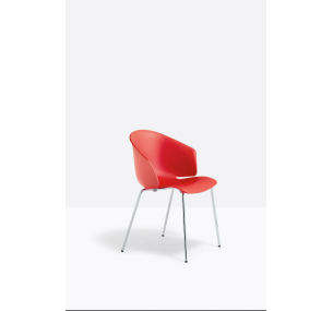 GRACE 410 - Stackable metal Pedrali chair with polypropylene seat, various colours.