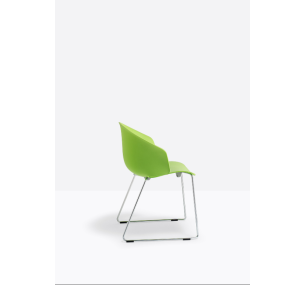 GRACE 411 - Stackable metal Pedrali chair with polypropylene seat, various colours.