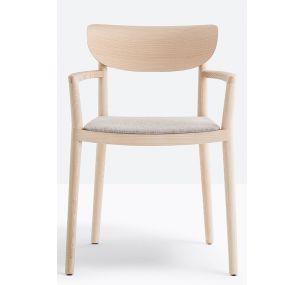 TIVOLI 2807 - Chaise basse de salon Pedrali en bois, assise uniquement tapissée, différentes finitions et couleurs.