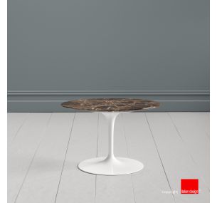 Tavolino Tulip SA45 - Eero Saarinen - Coffee Tables H39, PIANO ROTONDO E OVALE IN MARMO MARRONE EMPERATOR DARK