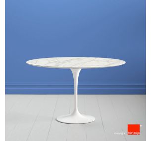 Table Tulip SA512 - H73 Eero Saarinen - ROUND CERAMIC TOP DEKTON COSENTINO MORPHEUS - ALSO FOR OUTDOOR