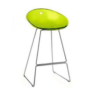 GLISS 902 - Metal Pedrali stool H_65, polycarbonate seat, various colours.
