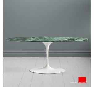 Table Tulip SA28 - H73 Eero Saarinen - PLATEAU OVALE EN MARBRE VERT ALPI