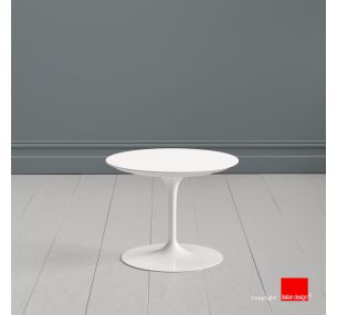 Tavolino Tulip SA40 - Eero Saarinen - Coffee Table H39, PIANO ROTONDO E OVALE IN LAMINATO LIQUIDO BIANCO O NERO