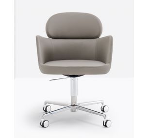 ESTER 695 – Swivel and adjustable office Pedrali armchair, padded seat, coating in different finishes and colours