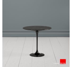 Tulip Table SA124 - Eero Saarinen - Coffee Table H52, ROUND OR OVAL TOP IN BLACK MARQUINIA MARBLE