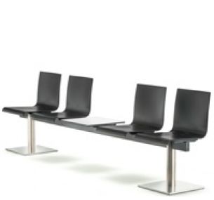 KUADRA XL 2606-2607 - Modular metal seating system, Pedrali, technopolymer shells, different colours.