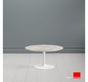 Tavolino Tulip SA67 - Eero Saarinen - Coffee Table H41, PIANO ROTONDO IN MARMO CALACATTA ORO