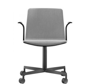 NOA 728 - Swivel chair Pedrali with castors and armrests, upholstered polycarbonate seat, various colours