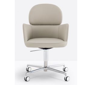 ESTER 696 - Pedrali swivel and elevating office armchair, upholstered seat, upholstered in different finishes and colours