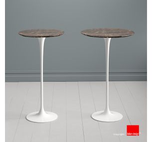 Table Tulip SA157 - H cm 110 - Eero Saarinen - PLATEAU ROND EN MARBRE EMPERADOR DARK