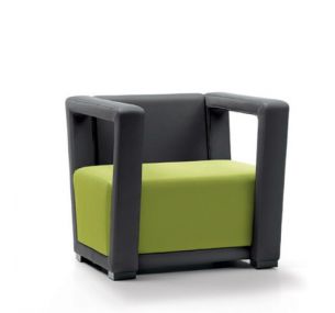 CIRCUIT_1 - Diemme armchair with curved armrests, padded seat