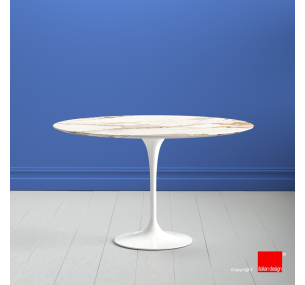 Table Tulip SA504 - H73 Eero Saarinen - ROUND CERAMIC FLORIM TOP - CALACATTA GOLD - GLOSSY or MATT - ALSO FOR OUTDOOR