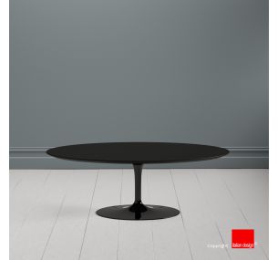Tulip SA81 Coffee Table - Eero Saarinen - Coffee Table H41, OVAL TOP IN BLACK LIQUID LAMINATE