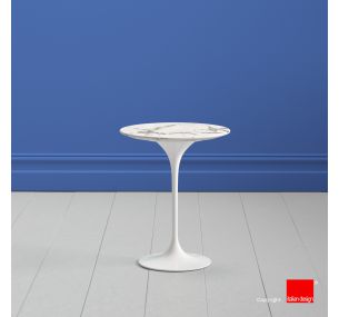 Tavolino Tulip SA202 - Eero Saarinen - Coffee Table H52, PIANO ROTONDO E OVALE IN CERAMICA MATERIA - CARRARA STATUARIETTO INVISIBLE SELECT - ANCHE PER ESTERNO