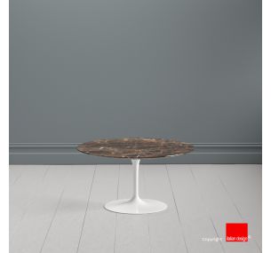 Tulip SA66 Coffee Table - Eero Saarinen - Coffee Table H41, ROUND TOP IN MARMO DARK BROWN EMPERADOR MARBLE