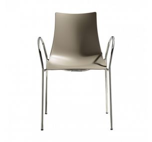 ZEBRA_2616 - Stackable metal Scab armchair, technopolymer seat