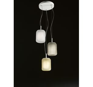DOMINO 2770_3 - Lampe à suspension avec 3 diffuseurs Selene Illuminazione en verre soufflé de Murano