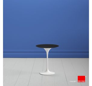 Tavolino Tulip SA210 - Eero Saarinen - Coffee Table H52, PIANO ROTONDO E OVALE IN CERAMICA DEKTON COSENTINO SIRIUS NERO ASSOLUTO - ANCHE PER ESTERNO