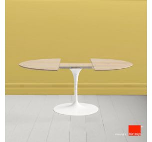 Table Tulip SA000 - H74.5 Eero Saarinen - EXTENDABLE SOLID WOOD TOP OF NATURAL OAK