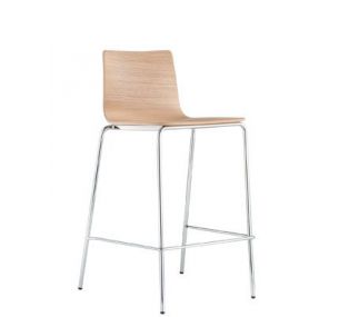 INGA 5616 - Metal Pedrali stool H_67, wooden seat, different finishing