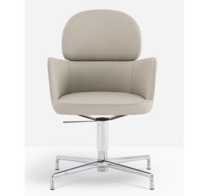 ESTER 696F - Pedrali swivel and elevating office armchair, upholstered seat, upholstered in different finishes and colours