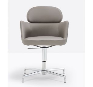 ESTER 695F - Pedrali swivel and elevating office armchair, upholstered seat, upholstered in different finishes and colours