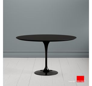 Tulip Table SA02- H73 Eero Saarinen - ROUND TOP IN BLACK LIQUID LAMINATE