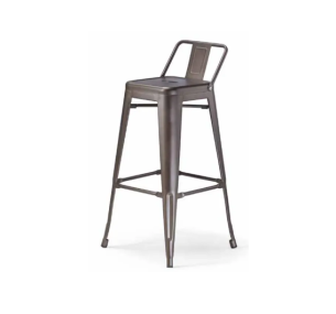 ROUTE 66 BACK STOOL -  Metal stool with backrest