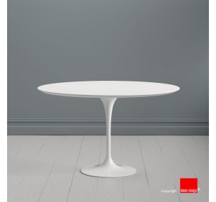 Tulip Table SA01- H73 Eero Saarinen - ROUND TOP IN WHITE LIQUID LAMINATE