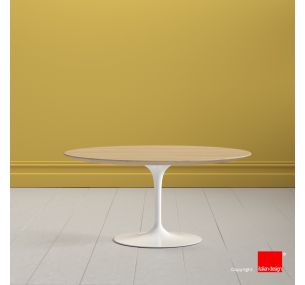 Table basse Tulip SA300 - Eero Saarinen - Table basse H41, PLATEAU ROND EN CHENE MASSIF NATUREL