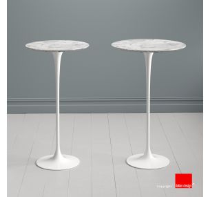 Table Tulipe SA155 - H cm 110 - Eero Saarinen - PLATEAU ROND EN MARBRE BLANC ARABESCATO VAGLI