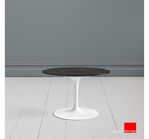 Tavolino Tulip SA43 - Eero Saarinen - Coffee Table H39, PIANO ROTONDO E OVALE IN MARMO NERO MARQUINIA