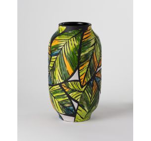 ABA_7 Vase Tropical mit Blättern