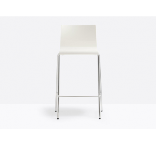 KUADRA 1112 - Pedrali H_67 metal stool, technopolymer seat in different colours, stackable.