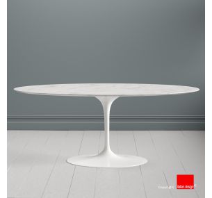 Tulip Table SA22 - H73 Eero Saarinen - OVAL TOP IN WHITE CARRARA MARBLE