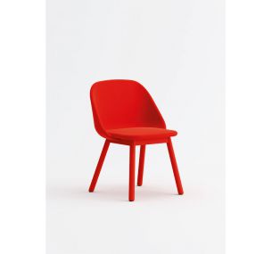 SPOON 0C80 - Stuhl aus Stoff mit gebeiztem oder lackiertem Buchenholzgestell