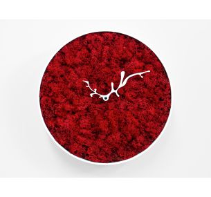 Mossy 2545 - Orologio da parete colore bianco e rosso